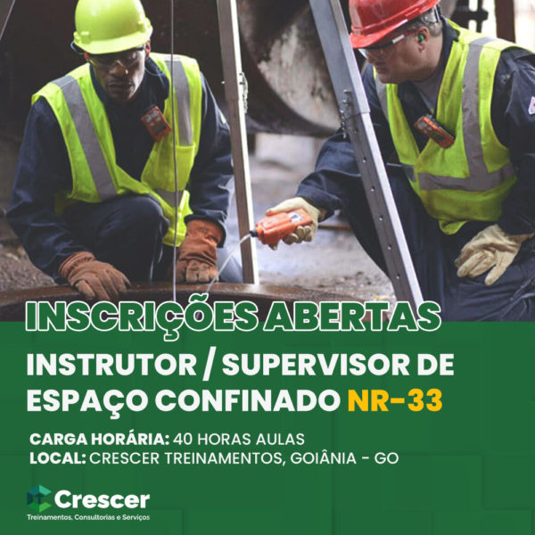 NR 33 – Formação de Instrutor para Trabalho em Espaço Confinado | 40h