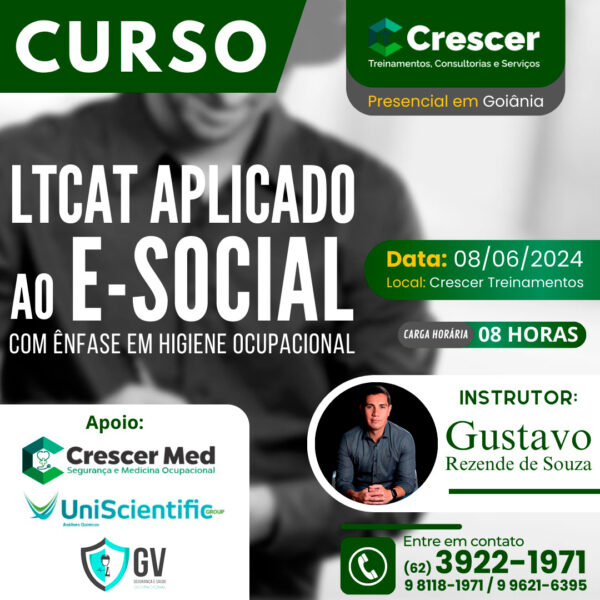 CURSO – LTCAT aplicado ao eSocial com ênfase em Higiene Ocupacional.