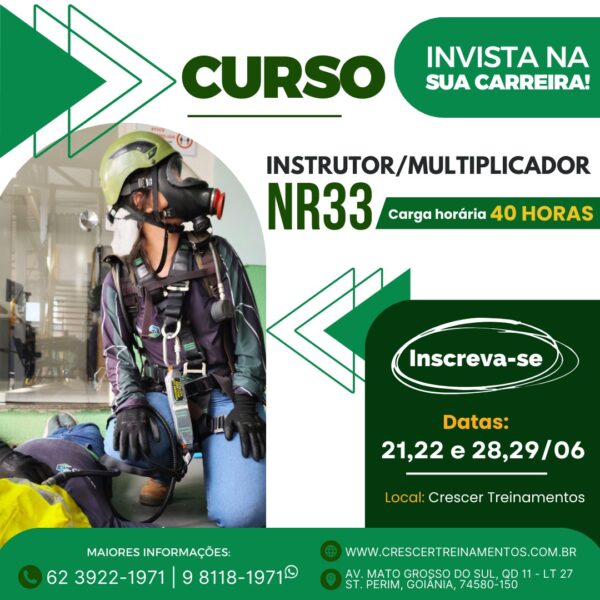 Curso Instrutor/Multiplicador para trabalho em espaço confinado NR33