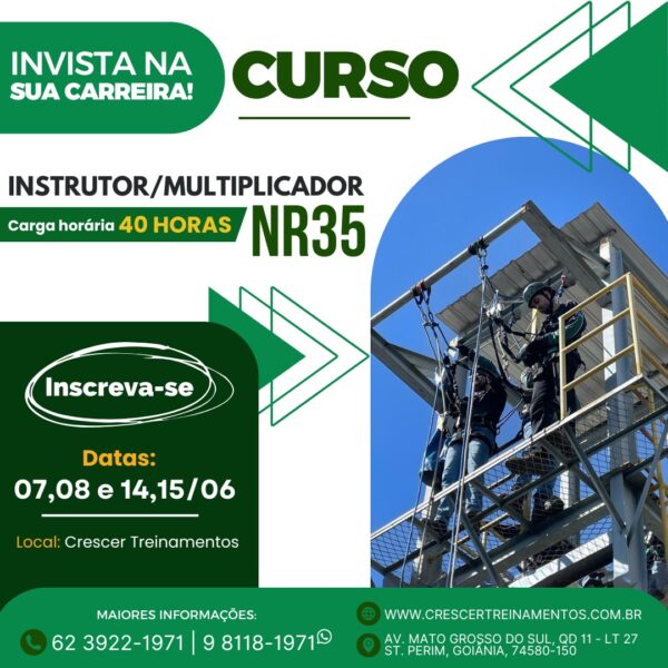 Curso Instrutor/Multiplicador para trabalho em altura NR35